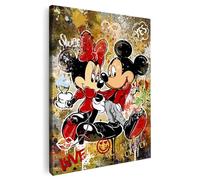 Artmazing Image Mickey Minnie multicolore - Images de type S - Images Mickey Minnie modernes - Tableau mural cool pour salon - Décoration murale XXL - Image sur toile XXL - Poster coloré pour mur