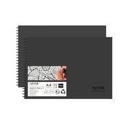 ARTME A4 paysage bloc à dessin 2 pcs 160 gsm 30 feuilles reliure spirale