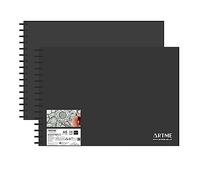 ARTME A5 paysage bloc à dessin 2 pcs 160 gsm 30 feuilles reliure spirale