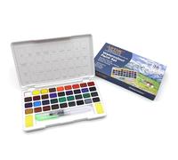 Artme Aquarelles en Godet 36 couleurs avec palette de mélange et pinceau réservoir d'eau - peinture aquarelle