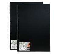 Artme Carnet de Croquis A2 Portrait - Bloc de dessin à spirale, 30 feuilles, 160 g/m² - Idéal pour croquis, esquisses et peinture(A2 x 2)