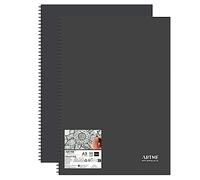 Artme Carnet de croquis A3 2pcs, 30 feuilles (160 g/m²), carnet de croquis à spirale