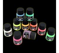 Artme Kit de peinture acrylique phosphorescente - 10 tubes de 20 ml - Peinture néon lumineuse pour loisirs créatifs - Séchage rapide - À base d'eau - Non toxique - Idéal pour papier, toile, bois