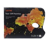 ARTME Palette Peinture Jetable 1pc- Bloc de 36 Feuilles Papier 23 x 30,5 cm - 50 g/m² - avec Trou pour Le Pouce - Facile à Utiliser - pour Acrylique, Huile, Aquarelle