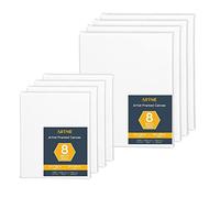 ARTME Toile à Peindre pré-étirée 8pcs (24x30CM -4pk, 30x40CM -4pk) - Toile encadrée d'artiste / 280GSM / 100% coton/triple apprêt/sans acide/grain moyen / 1.7cm - acrylique/huile