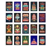 Artmedia Lot de 20 cartes d'affirmation positive, carte de bonne chance inspirante, pour la rentrée scolaire, les enseignants, les étudiants, cadeaux de fin d'études pour enfants, élèves, cadeaux de