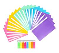 Artmitz A4 Lot de 20 chemises de présentation à lamelles - Couverture transparente en PP - Comprend 100 feuilles d'étiquettes autocollantes pour la classification des documents et des fichiers
