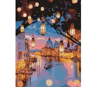 Artnapi Kit de peinture diamant 5D à faire soi-même | Images de peinture diamant | Lumières nocturnes de Venise 30 x 40 cm | Peinture diamant peinture par numéros | Mosaïque diamant pour décoration de