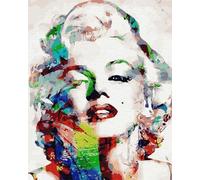 Artnapi Marilyn Monroe Peinture par numéros pour adultes et enfants Kit avec cadre 40 x 50 cm (Marilyn Monroe) - Peinture à l'huile sur toile cadeau - Très amusant et relaxant, anti-stress