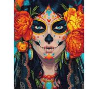 Artnapi Peinture par numéros pour adultes avec cadre | DIY peint à la main | Mexique dans leurs yeux | Kit pour débutants et adultes | Kit avec peintures acryliques & pinceaux | Toile de 40 x 50 cm |