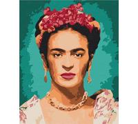 Artnapi Peinture par numéros pour adultes sans cadre | DIY peint à la main |Le regard de Frida | kit pour débutants et adultes, kit avec peintures acryliques et pinceaux | 40 x 50 cm toile
