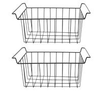 ARTOCT 2 Pièces Panier de Rangement en Fil de Congélateur avec Support Suspendu Enduit de PE Bac de Rangement en Fil D'acier Solide pour étagères de Réfrigérateur Armoires (L 39 cm X L 20 cm X H 20