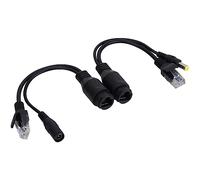 ARTOCT Câble Adaptateur POE Passif Power Over Ethernet 12 V, Répartiteur D'injecteur POE Passif pour Appareils Réseau, Caméras IP, Points D'accès sans Fil (Noire)