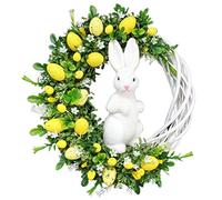 ARTOCT Décoration de Couronne de pâques, Couronne d'oeufs de Lapin de pâques, Couronne d'oeufs de Lapin Acrylique Ornements Suspendus de pâques pour la décoration Murale de Porte d'entrée