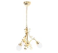 ARTOCT Lustre pour Maison de Poupée avec éclairage LED, Design Compact | Accessoire de maison de poupée à l\'échelle 1:12, artisanat exquis, portable pour la photographie