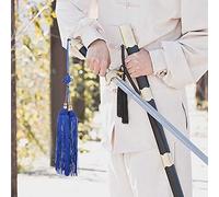 ARTOCT Pompon d'épée Taiji, Matériau en Soie Glacée Lisse (Dague Bleu