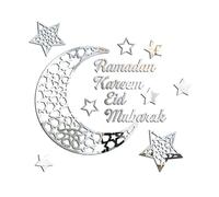 ARTOCT Ramadan Decorations, Autocollant mural 3D en acrylique en forme de croissant de Ramadan pour décoration de maison, salon, chambre à coucher