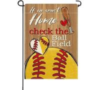 Artofy - Petit drapeau de jardin décoratif de baseball - If We Aren't Home Check The Ball Field Yard Lawn Outdoor Decor Baseb
