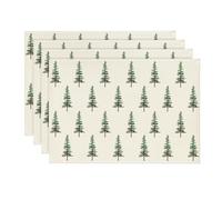 Artoid Mode Ensemble de 4 sets de table verts avec motifs d'arbres de Noël, 30x45cm - Sets de table lavables pour l'hiver - Décoration de cuisine et de fête