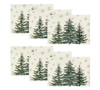 Artoid Mode Ensemble de 6 sets de table en flocons de neige de Noël en pin, 30x45cm pour vacances d'hiver, banquet, sets de table lavables pour la cuisine, la fête, décoration