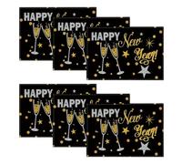 Artoid Mode Happy New Year Lot de 6 Sets de Table, Motif « Happy New Year » 2026 - Lavables - pour l'hiver, Les Vacances, la Cuisine, la décoration de fête, 30 x 45 cm