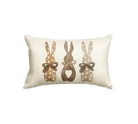 Artoid Mode Housse de coussin de Pâques avec trois lapins - 30 x 50 cm - Housse décorative saisonnière pour l'hiver et le printemps - Décoration pour canapé, salon