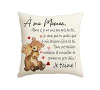 Artoid Mode Housse de coussin « Ich Liebe Dich » pour la fête des mères, cadeau d'anniversaire, de Noël ou de mère, 45 x 45 cm