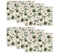 Artoid Mode Lot de 6 sets de table de Noël - Étoile, pommes de pin et feuilles - 30 x 45 cm - Lavables - Pour l'hiver, la cuisine, la décoration de fête