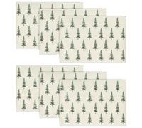 Artoid Mode Lot de 6 sets de table de Noël, motif arbres verts, 30 x 45 cm, lavables, pour l'hiver, la cuisine, la décoration de fête