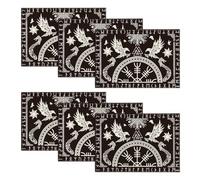 Artoid Mode Lot de 6 sets de table, viking, arbre de vie, corbeau, casque de révérence, 30 x 45 cm, lavables, pour les vacances, la cuisine, la décoration de fête