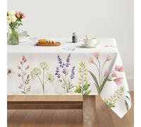 Artoid Mode Nappe de printemps, motif fleurs, plante, pissenlit, 140 x 160 cm, linge de table saisonnier, protection anti-taches, pour l'été, la cuisine, la décoration de fête