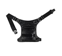 Artonvel - Sacoche de Jambe Moto Cuir Black - Cuir de Vachette Pleine Fleur Vintage - Imperméable & Léger - Sacoche Ajustable - Ergonomique - Durable - Garantie 3 Ans (Black)
