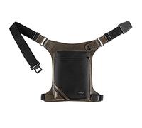 Artonvel - Sacoche de Jambe Moto The Original - Cuir de Vachette Pleine Fleur Vintage & Nylon - Imperméable & Léger - Sacoche Ajustable - Ergonomique - Durable - Garantie 3 Ans (Khaki)