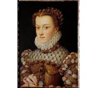 ARToPHIIU Affiche Mural Art Tableaux sur Toile Portrait d'Elisabeth d'Autriche Reine de France Épouse de Charles IX Peinture de François Clouet Pour la Décoration du Salon 60x90cm