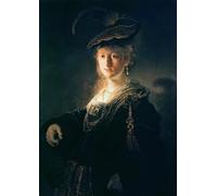 ARToPHIIU Art Imprimé Image Peinture Murale Art Impression Tableaux Jeune femme déguisée de Rembrandt Van Rijn Images Abstraites Pour les Décorations pour la Maison 60x90cm