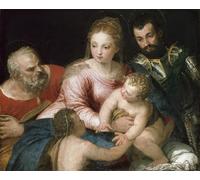ARToPHIIU Art Imprimé Image Peinture Murale Art Impression Tableaux la Sainte Famille avec le jeune saint Jean Baptiste et saint Georges de Paolo Veronese Pour les Décorations pour la Maison 60x90cm