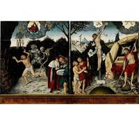 ARToPHIIU Art Imprimé Image Peinture Murale Art Impression Tableaux Le Christ en croix entre la Vierge et saint Jean de Lucas Cranach l'Ancien Pour les Décorations pour la Maison 60x90cm