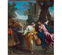 ARToPHIIU Art Imprimé Image Peinture Murale Art Impression Tableaux Le Christ et la Samaritaine par Annibale Carracci Images Abstraites Pour les Décorations pour la Maison 60x90cm