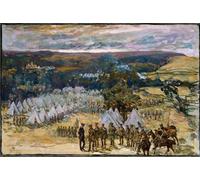 ARToPHIIU Art Imprimé Image Peinture Murale Art Impression Tableaux Le maréchal Lord Kitchener inspectant le Th Battalion York par Alexander Jamieson Pour les Décorations pour la Maison 60x90cm