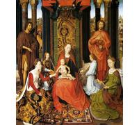 ARToPHIIU Art Imprimé Image Peinture Murale Art Impression Tableaux le mariage mystique de Sainte Catherine d'Alexandrie par Hans Memling Images Abstraites Pour les Décorations pour la Maison 60x90cm
