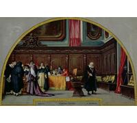 ARToPHIIU Art Imprimé Image Peinture Murale Art Impression Tableaux le Procès de Galileo Galilei de Nicolo Barabino Images Abstraites Pour les Décorations pour la Maison 60x90cm