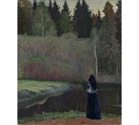 ARToPHIIU Art Imprimé Image Peinture Murale Art Impression Tableaux le rossignol chante de Mikhail Vasilievich Nesterov Images Abstraites Pour les Décorations pour la Maison 60x90cm