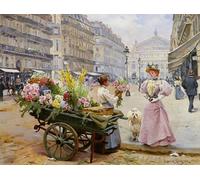ARToPHIIU Art Imprimé Image Peinture Murale Art Impression Tableaux Marie De La Marchande Des Fleures par Louis Marie De Marie De Schryver Images Abstraites Pour les Décorations pour la Maison 60x90cm
