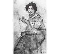 ARToPHIIU Art Imprimé Image Peinture Murale Art Impression Tableaux Portrait de la pianiste Wanda Landowska par Valentin Alexandrovitch Serov Pour les Décorations pour la Maison 60x90cm