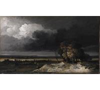 ARToPHIIU Art Imprimé Image Peinture Murale Art Impression Tableaux Rassemblement d'orage de Georges Michel Images Abstraites Pour les Décorations pour la Maison 60x90cm