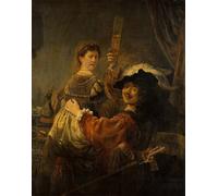 ARToPHIIU Art Imprimé Image Peinture Murale Art Impression Tableaux Rembrandt et Saskia dans la parabole du fils prodigue de Rembrandt Van Rijn Pour les Décorations pour la Maison 60x90cm