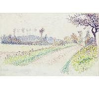 ARToPHIIU Art Imprimé Image Peinture Murale Art Impression Tableaux Route près d'Eragny par Lucien Pissarro Images Abstraites Pour les Décorations pour la Maison 60x90cm