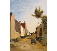 ARToPHIIU Art Imprimé Image Peinture Murale Art Impression Tableaux Rue du village de Frédéric Bazille Images Abstraites Pour les Décorations pour la Maison 60x90cm