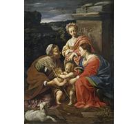 ARToPHIIU Art Imprimé Image Peinture Murale Art Impression Tableaux Vierge à l'enfant avec Jean-Baptiste enfant de Simon Vouet Images Abstraites Pour les Décorations pour la Maison 60x90cm