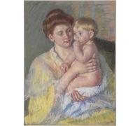 ARToPHIIU Image sur Toile Imprimer Affiche Mural sur Toile Ba de Mary Cassatt Peinture Affiche Pour la Décoration de Bureau 60x90cm